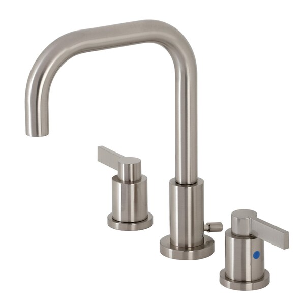 Kingston Brass FSC8938NDL NuvoFusion Widespread Bathroom Faucet W/ Brass Pop-Up, Nickl FSC8938NDL - main